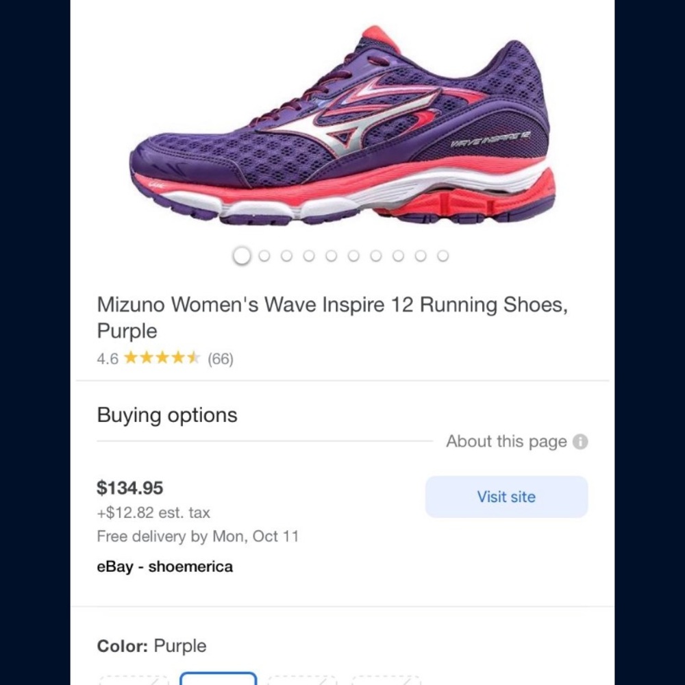 Mizuno Women's Wave Inspire 12 Running Shoes, Purple